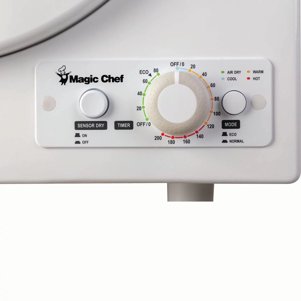 Magic Chef 3.5 Cu. ft. White Compact Electric Dryer, 23.6 in L, 27.5 in H, 21.5 in D, 49.5 lbs.
