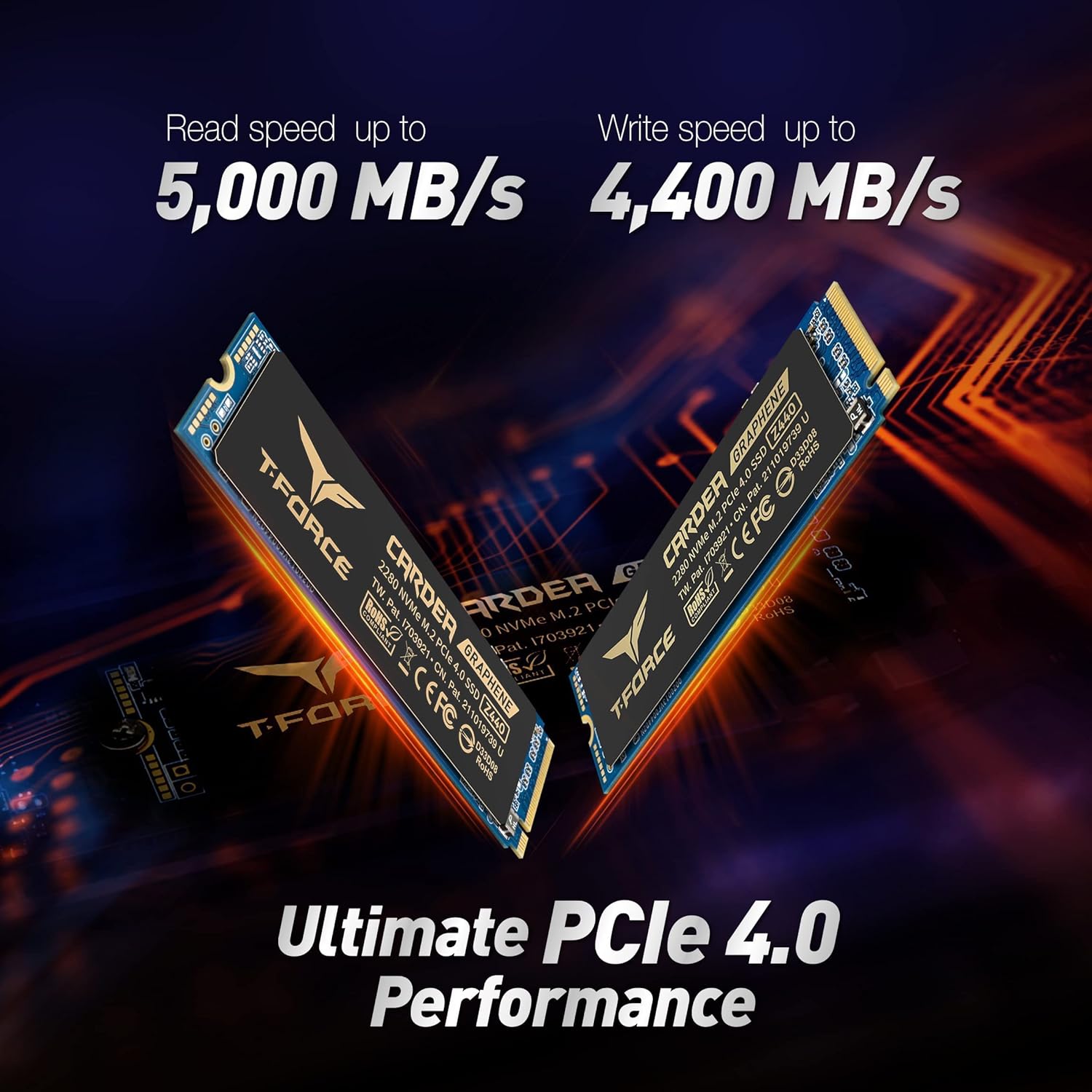 TEAMGROUP T-Force Vulcan DDR5 32GB Kit (2x16GB) 5200MHz (PC5-41600) CL40 Desktop Memory FLBD532G5200HC40CDC01 Bundle with CARDEA Zero Z440 1TB NVMe PCIe Gen4 M.2 2280 Gaming SSD TM8FP7001T0C311