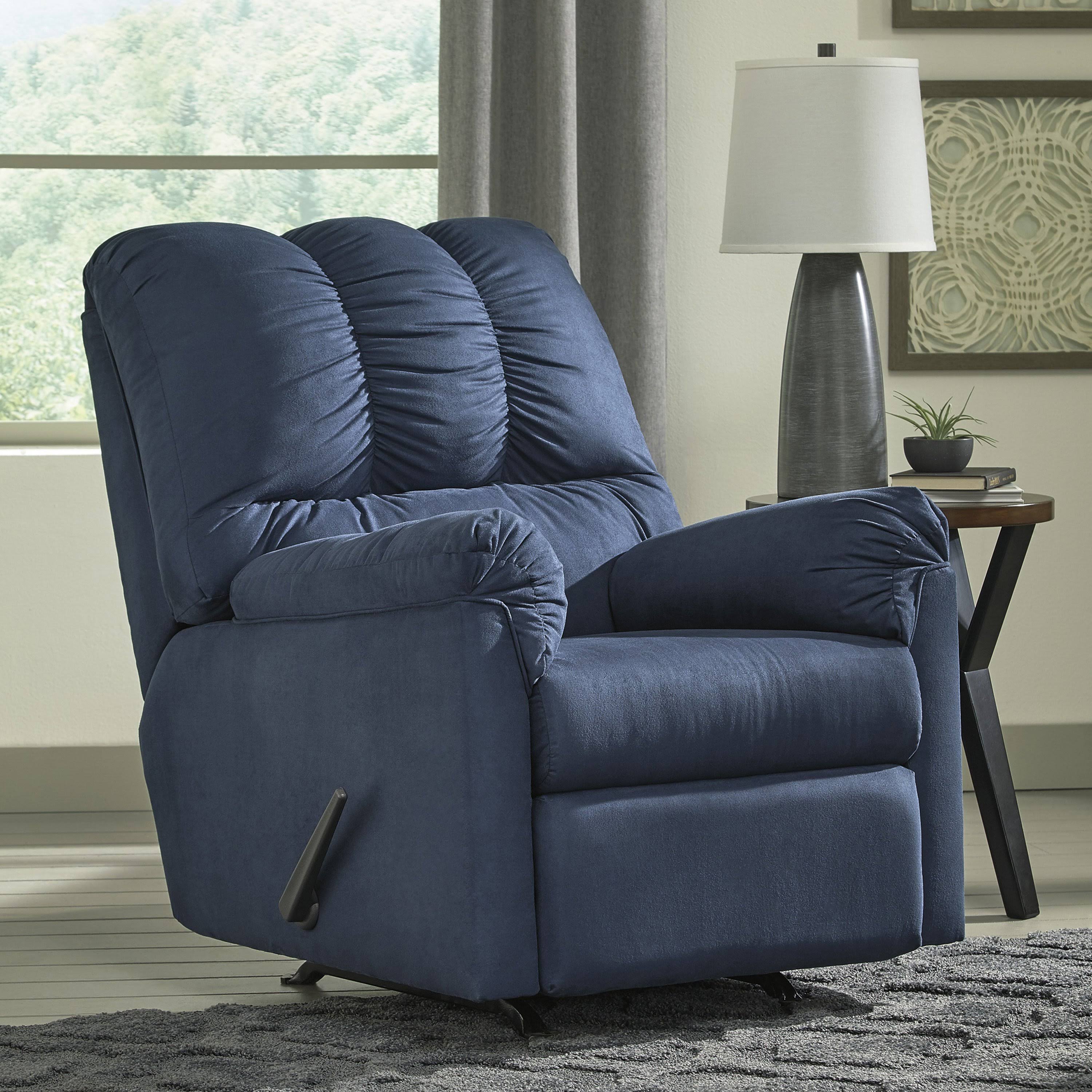 Flash Furniture Darcy Rocker Recliner in Black Microfiber