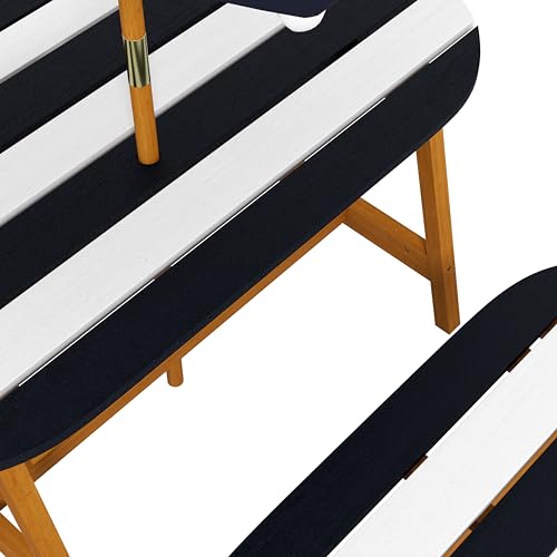 Outsunny Kids Picnic Table Set, Wooden Kids Table and Benches Set with Removable Umbrella, Kids Garden Furniture Set for 2-4 Kids Ages 3-8 Years Old, for Patio, Backyard, Outdoor Indoor Use
