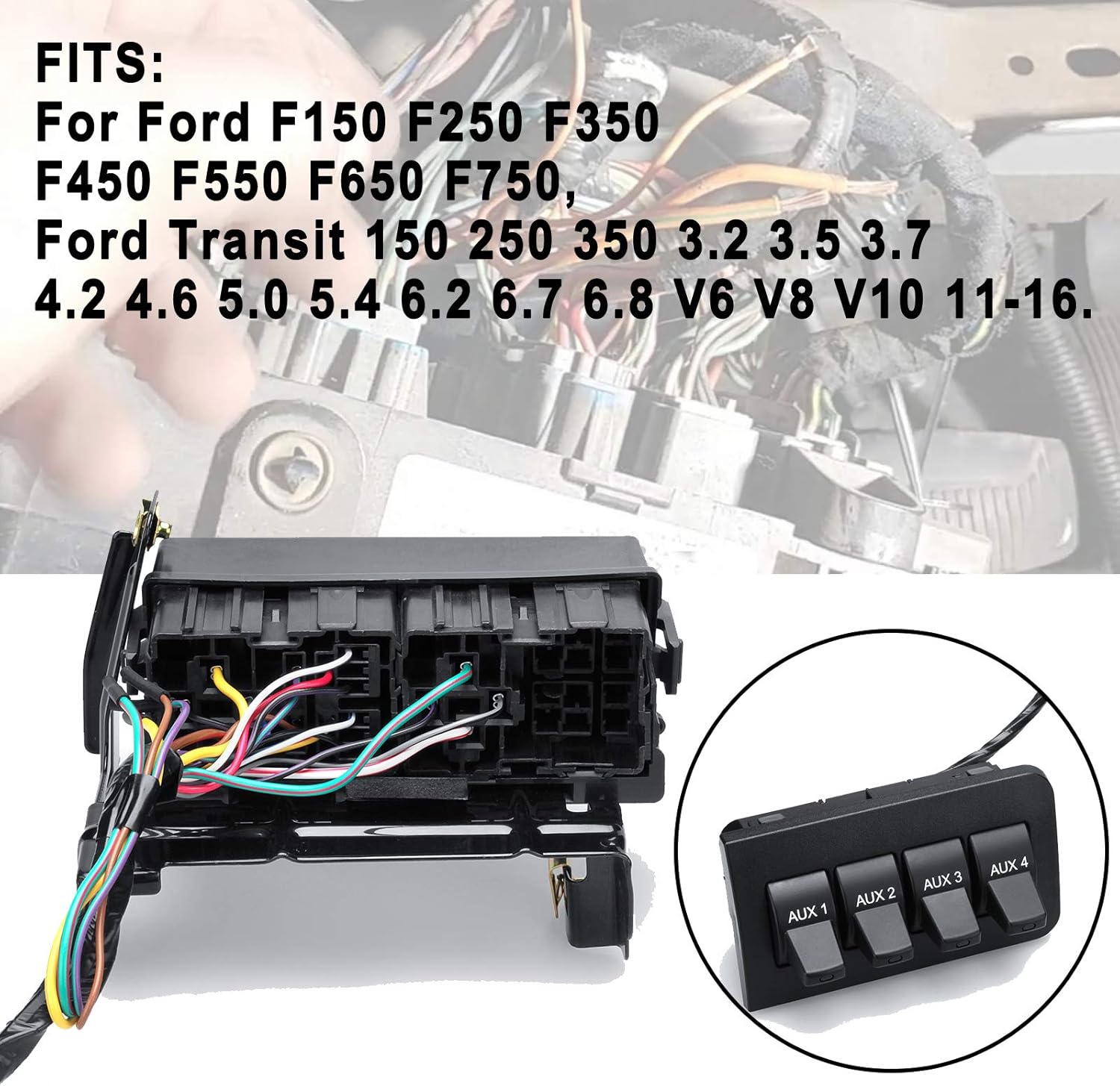 Dash Upfitter Switch AUX Auxiliary SW6760 For 2011-2016 Ford F250 F350 Replace AL3Z-13D730-AA