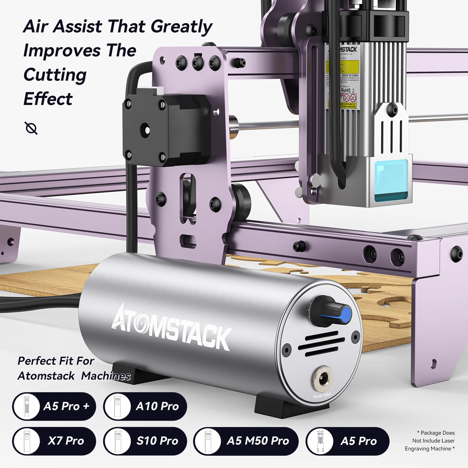 ATOMSTACK Air Airflow Assist Kit Air Assist System for La/ser Engraver Engraving Machine (US)