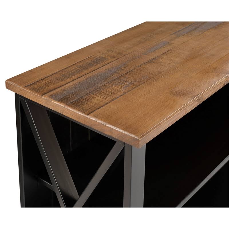 Pemberly Row 52x22 Solid Wood Farmhouse Storage Console-Reclaimed Barnwood/Black