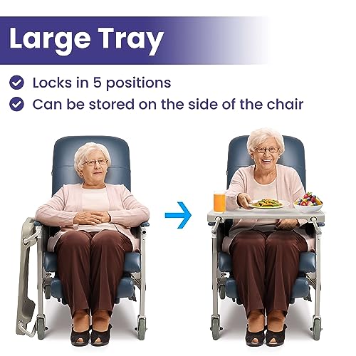 Medical Recliner Chairs for Elderly - Standard Geri Chair Recliner with Wheels, Tray, and Elevating Legrests for Seniors