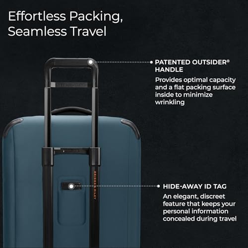 Briggs & Riley Domestic 22" Carry On Expandable Spinner - Luggage for Travel, Suitcases with Wheels, Softside Rolling Bag for Men & Women, Self-Repairing Zipper - ZDX Collection, Black
