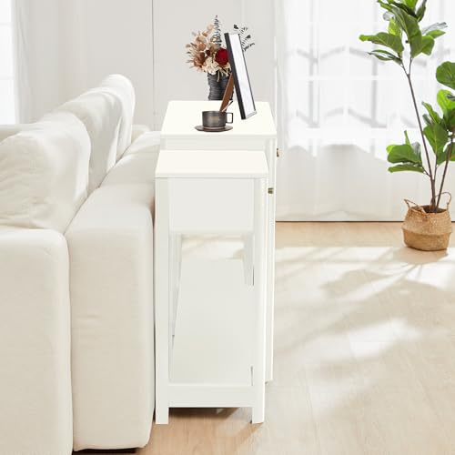 63” Console Table with Drawer,Marble Texture Top Sideboard with Open Bottom Shelf,Long Sofa Tables Behind Couch Table for Living Room Hallway, Foyer (Marble White, 63inch)