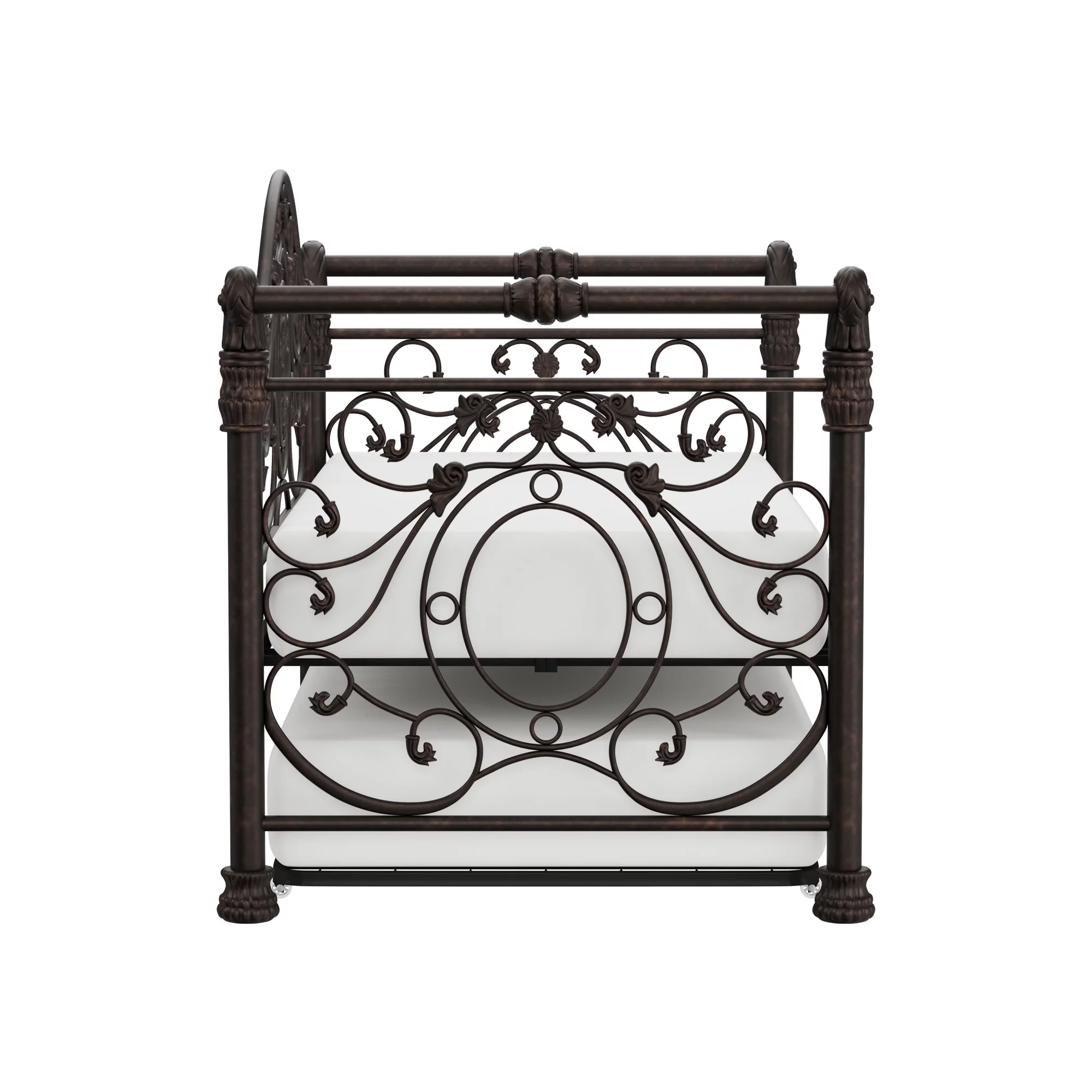 Hillsdale Furniture Mercer Vintage Metal Twin Daybed with Trundle, Antique Brown