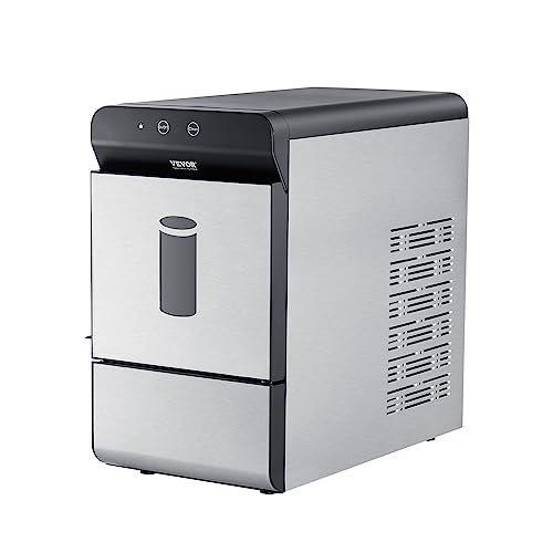 VEVOR Commercial Ice Maker, 400LBS/24H Ice Making Machine with 330.7LBS Large Storage Bin, 800W Auto Self-Cleaning Ice Maker Machine with 3.5-inch LED Screen for Business Bar Tested to UL Standards
