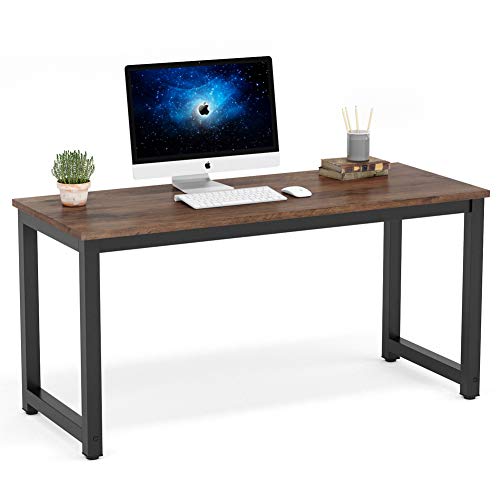 Tribesigns Modern Computer Desk, 63 x 31.5 inch Large Executive Office Desk Computer Table Study Writing Desk Workstation for Home Office, Spliced Desktop, White
