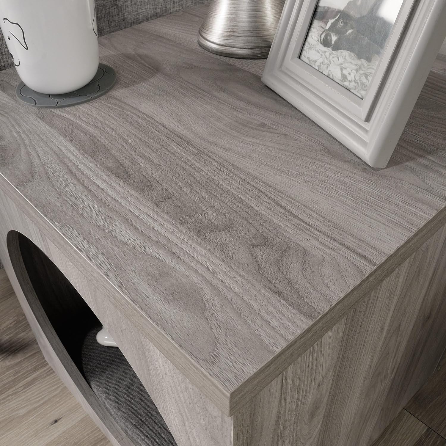Pet Bed Side Table Combo versatil in light walnut finish pets furniture