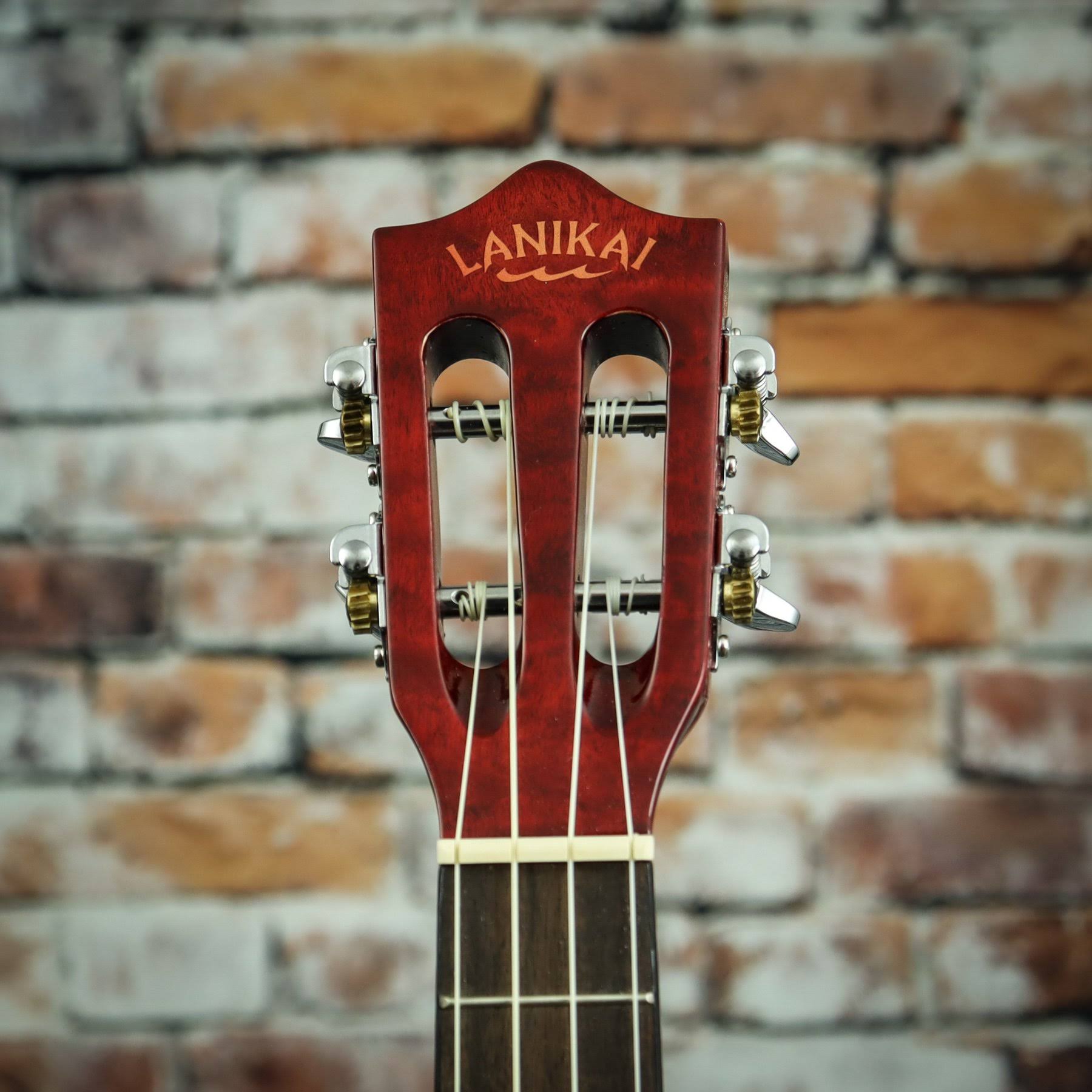 Lanikai Quilted Maple Red Stain Tenor Ukulele, Brown