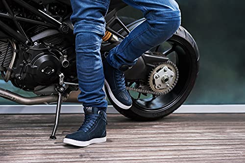 SHIMA SX-2 EVO Men's Motorcycle Shoes/Boots: Reinforced Leather, 4 Colors, TPU & ArmorPlus Ankle Safety, Breathable Suede & 3D Mesh, Anti-Slip Sole