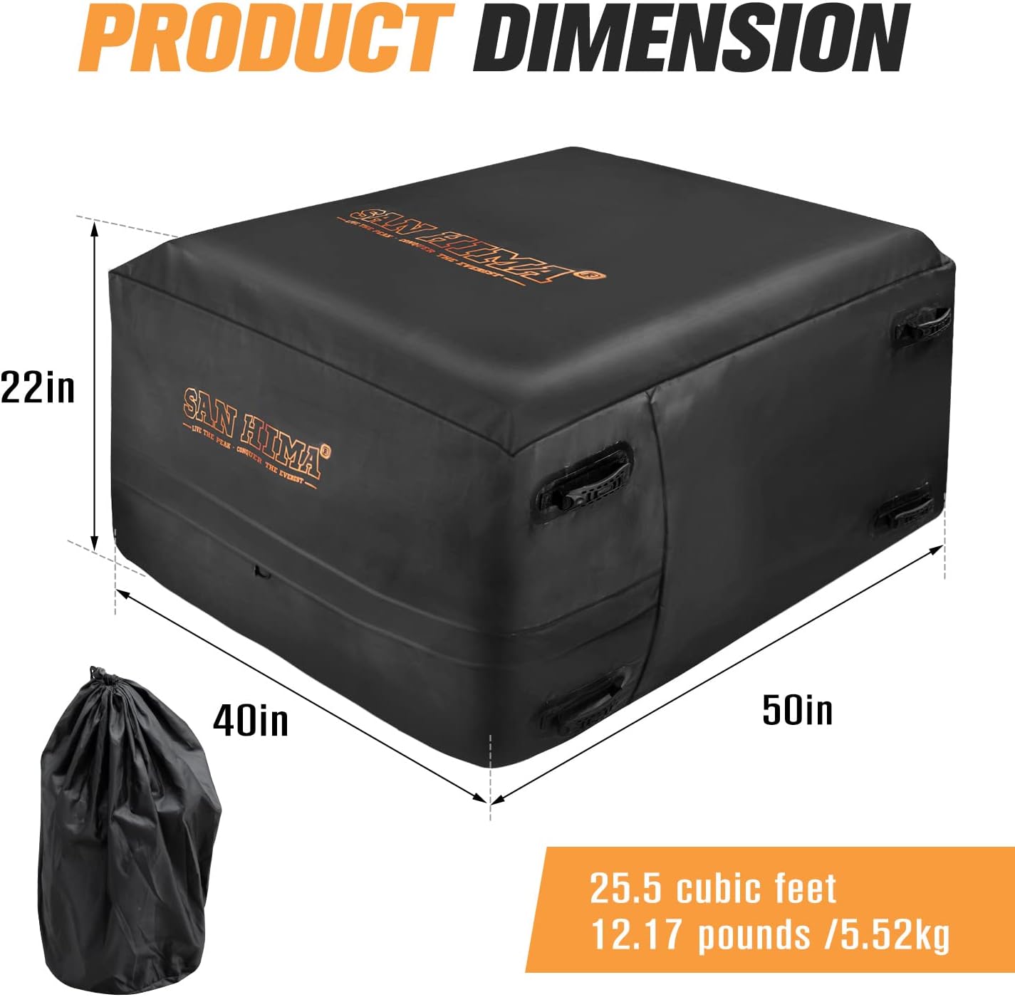 Truck Cargo Bed Bag with Cargo Net-FieryRed 100% Waterproof Heavy Duty Truck Bed Storage Bag, 8 Rubber Handles Fits Any Truck, Size: 50 L x 40 W x 22 H (26 Cubic Feet)