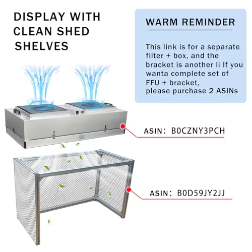 HEPA H14-Filter Laminar Flow Hood Updated FanFilter Unit（Include HEPA Filter）100/ISO Class 5 Cleanroom/Laboratory/Cleanroom/Mushroom Room, Laminar Air Flow Hood(46.2"x22.6"110V)