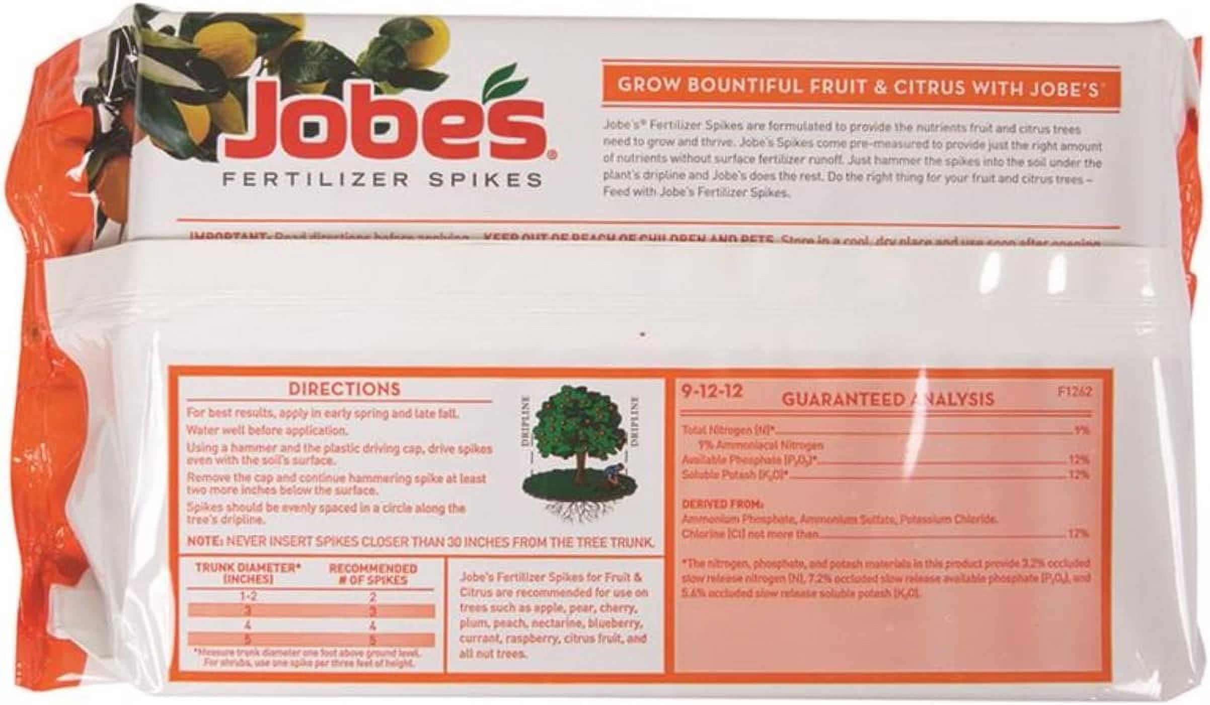 Jobe's 100046754 1612 Fertilizer Spike, 15, Brown3-Pack