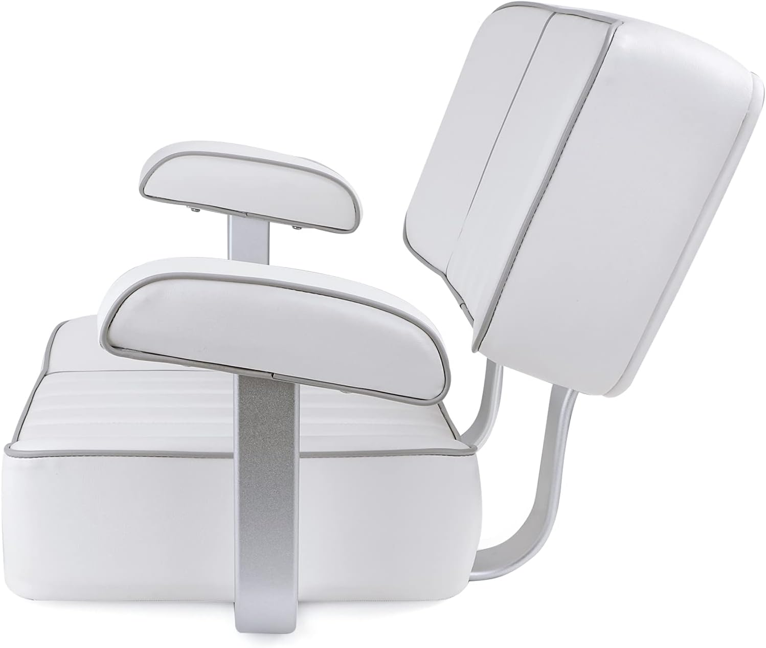 Captains Boat Seat With Arm Rest，Grey Piping