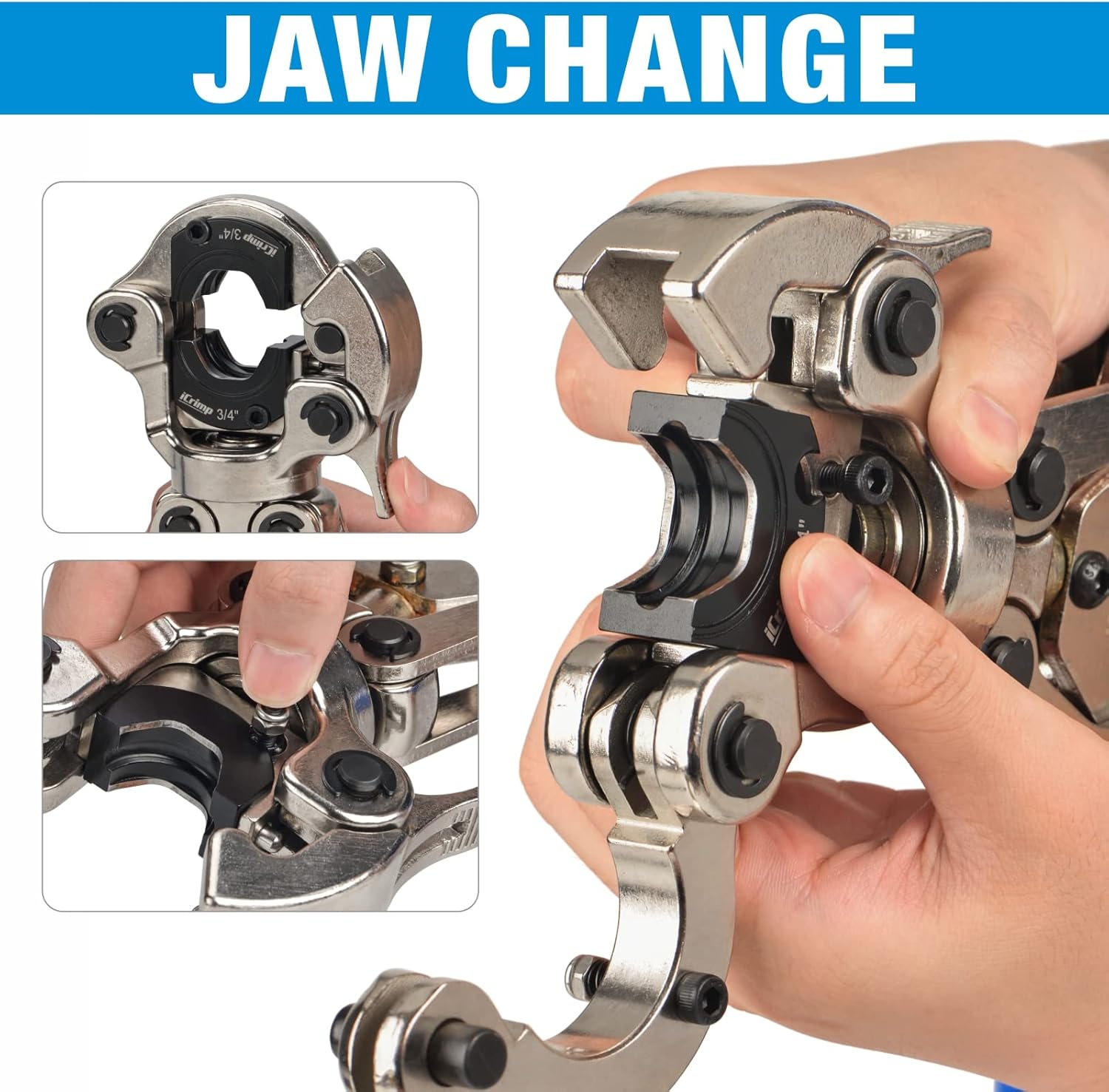 iCrimp IWS-1632AF Copper Tubing Press Tool, Copper Crimping Tool for 1/2'', 3/4'', 1'' Viega ProPress Copper Fittings