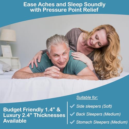 Green Natural Organic Egg Crate Latex Mattress Topper Queen Size - Medium Firm - GOLS Certified Organic Convoluted Latex Foam - Pressure Point Back Pain Relief Sleeps Cool Breathable Bed Pad