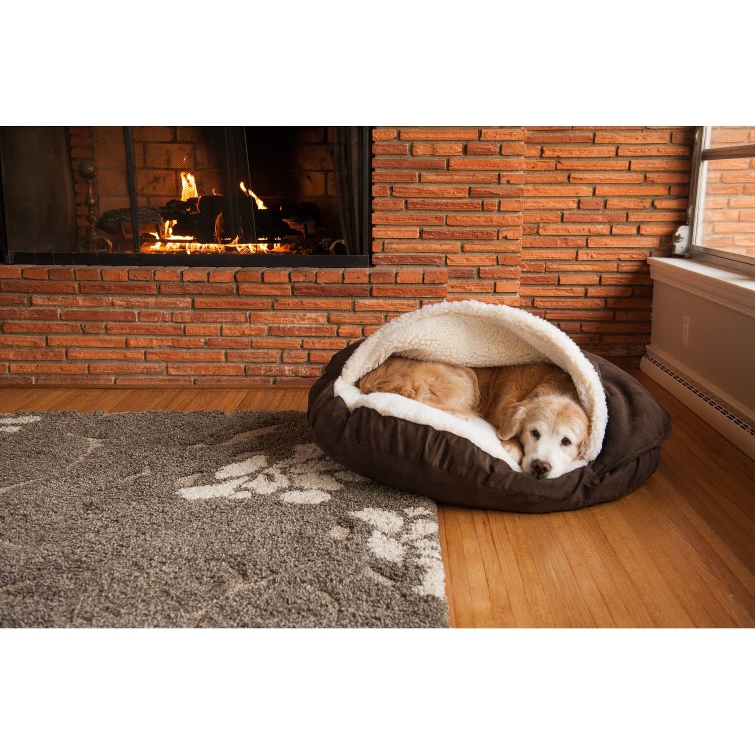 Snoozer Luxury Cozy Cave Pet Bed - Large - Olive