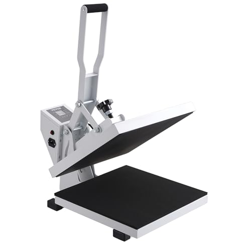 VEVOR Heat Press, Heat Press Machine for T-Shirt, Fast Heating, High Pressure Heat Press 15x15, Power Digital Industrial Sublimation Printer for Heat Transfer Vinyl, Easy to Use, White