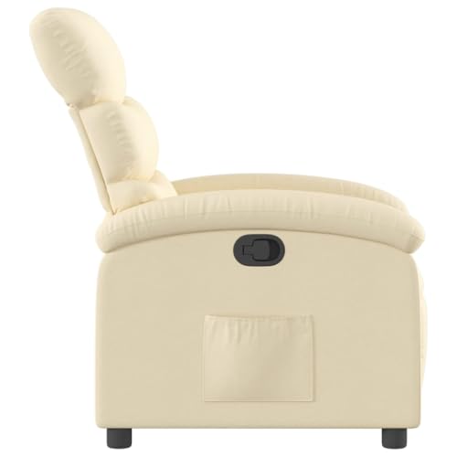 Recliner Chair Cream Fabric,Cozy Recliner Chair with Manual Adjustment & Comfortable Fabric Upholstery Living Room Furniture, Chaise Lounges