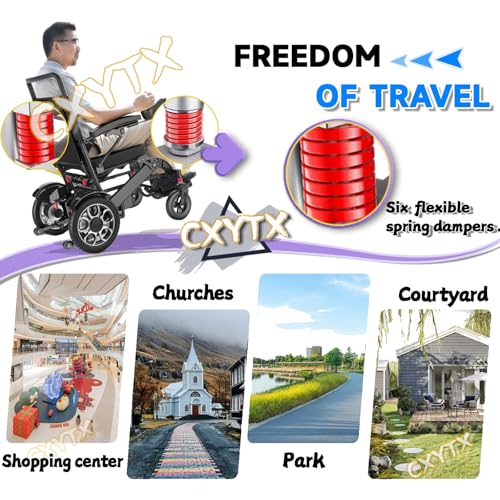 Intelligent Power Wheelchairs for Adults, All Terrain Heavy Duty Electric Wheelchair, Remote Control Walking Lightweight Portable Wheelchair,500W Powerful Motor & 12+ mi Cruise Range,26ah