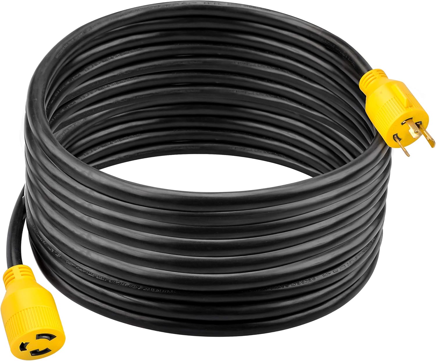 RVMATE 3 Prong 30 Amp Generator Extension Cord 25 Feet, NEMA L5-30P/L5-30R 125V SJTW Jacket