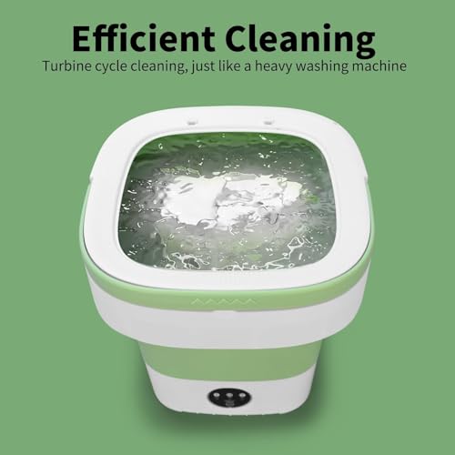 Portable Washing Machine, 15L Upgraded Mini Washer and Spin Dryer with Deep Cleaning of Underwear, Baby Clothes and Small Clothes, Foldable Small Washer for Apartments, Dorm,RV, Travel, Hotel, Laundry