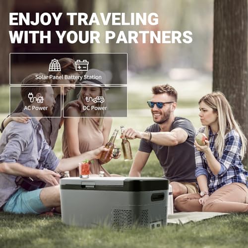 AAOBOSI 12 Volt Refrigerator With APP Control, Portable Car fridge with 100-240AC,12/24DC for RV, Camping, Travel…