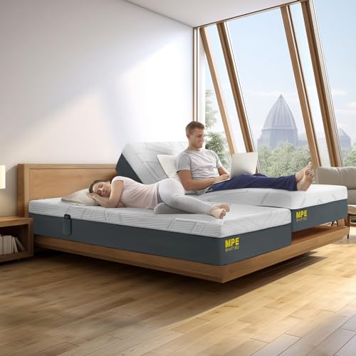 Adjustable Bed Base with 12" Memory Foam Adjustable Mattress (Not Included Bed Frame), Fits Any Bed Frame, Head and Foot Lift, Wireless Remote, Massage, Zero Gravity - Queen
