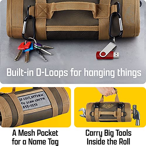 The Ryker Bag Tool Organizer Bag Tool Roll Up Bag w/Detachable Pockets. Gifts for Him Roll Up Tool Bag Organizer for Mechanic Tool Bag Small Car Portable Tool Bag Roll Up Tool Roll Bag Organizer