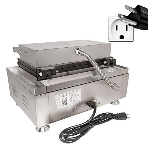 ALDKitchen Waffle Dog Maker | Corn Dog Maker with Red Panel for Business | Stainless Steel | Waffles on a Stick | 110V (5 Waffles)