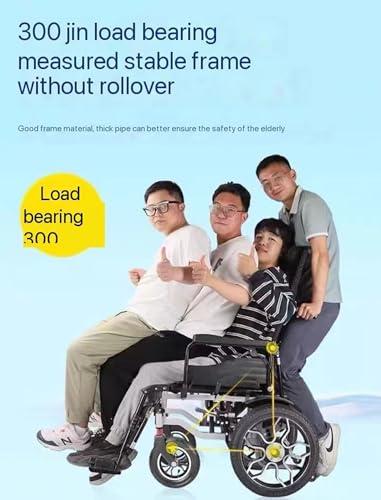 Electric Wheelchairs for Adults Reclining Foldable Electric Wheelchair All Terrain Motorized Wheelchair,with Headrest,flip Arm,Controller (20AH)