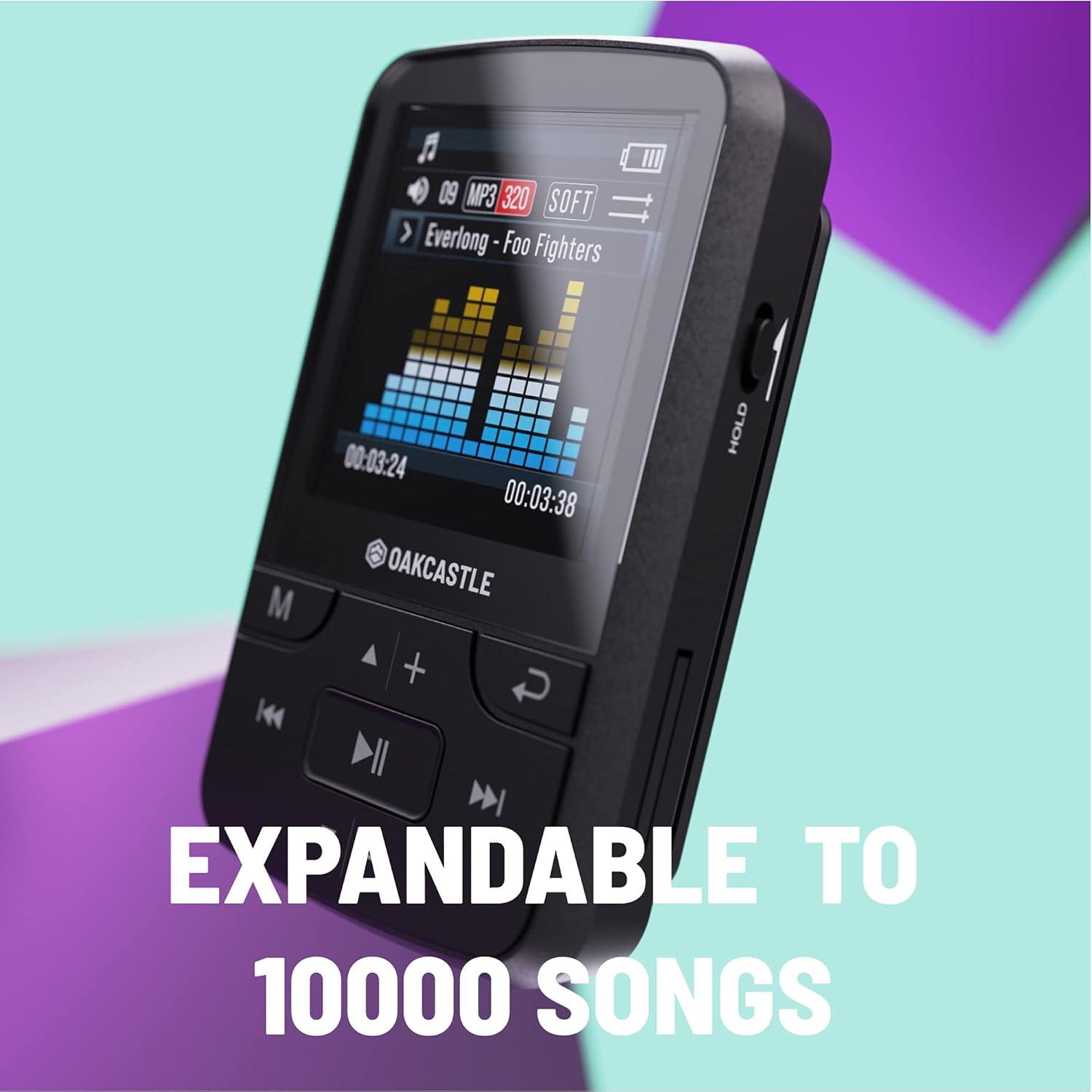 Oakcastle 8GB MP3 Player with Bluetooth & Headphone Connectivity | FM Radio & Micro SD Slot Pack of 2
