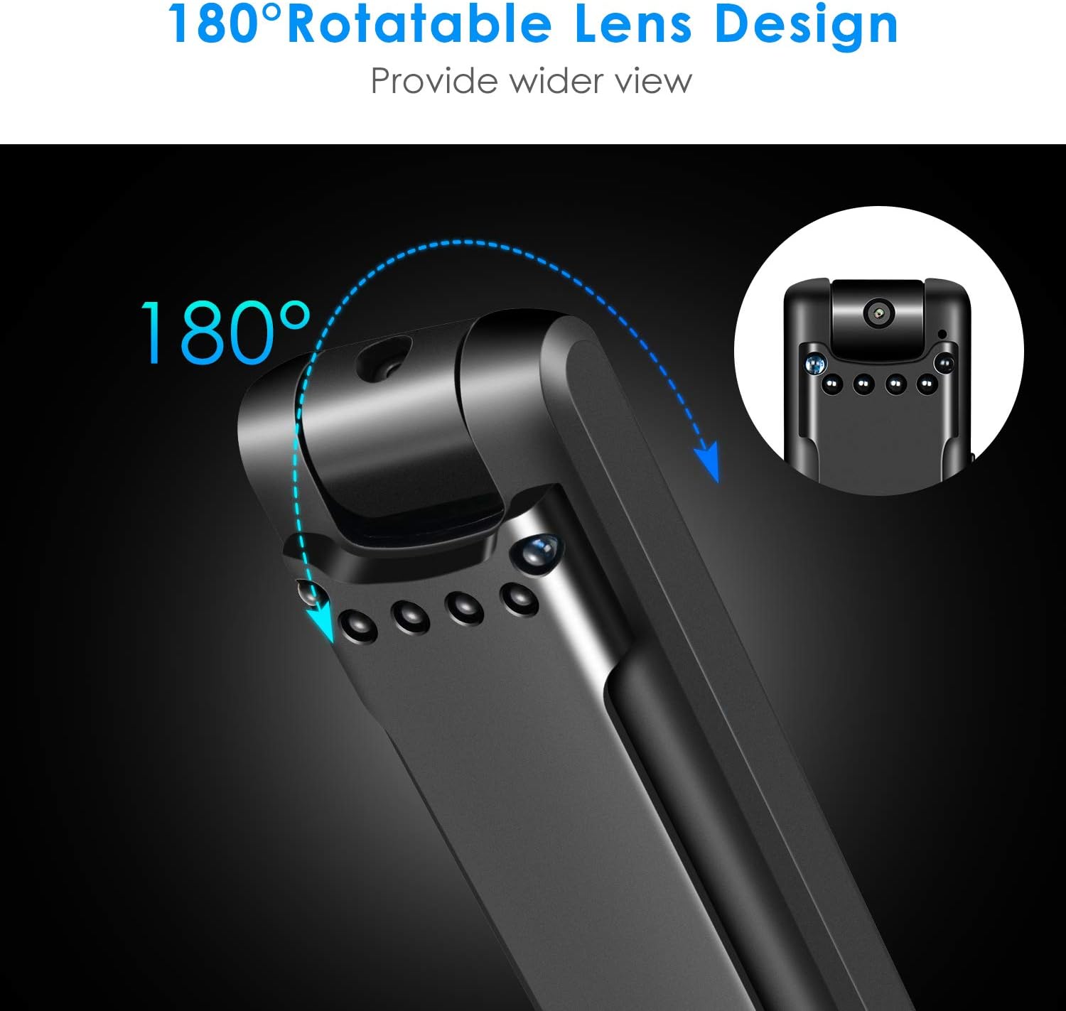 Body Camera Ultra HD 1080P, 256G Max Memory, Automatic Night Vision Body Worn Camera, Premium Portable Body Camera with Motion Detection Wearable