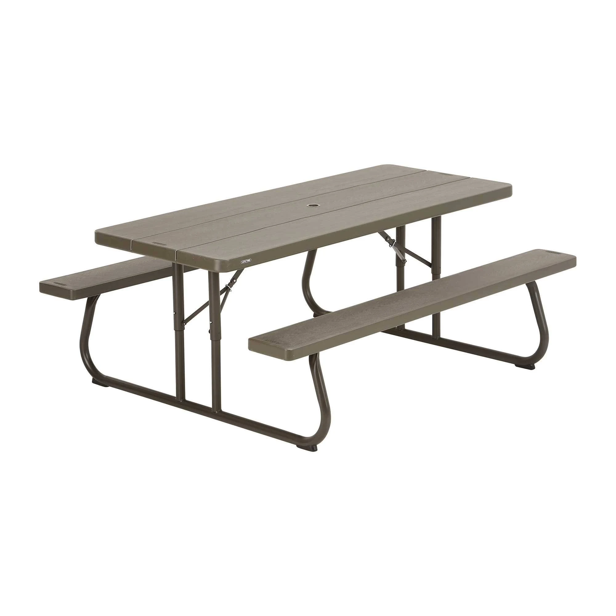 Lifetime Folding Picnic Table 60105 6-Foot Dark Brown Faux Wood