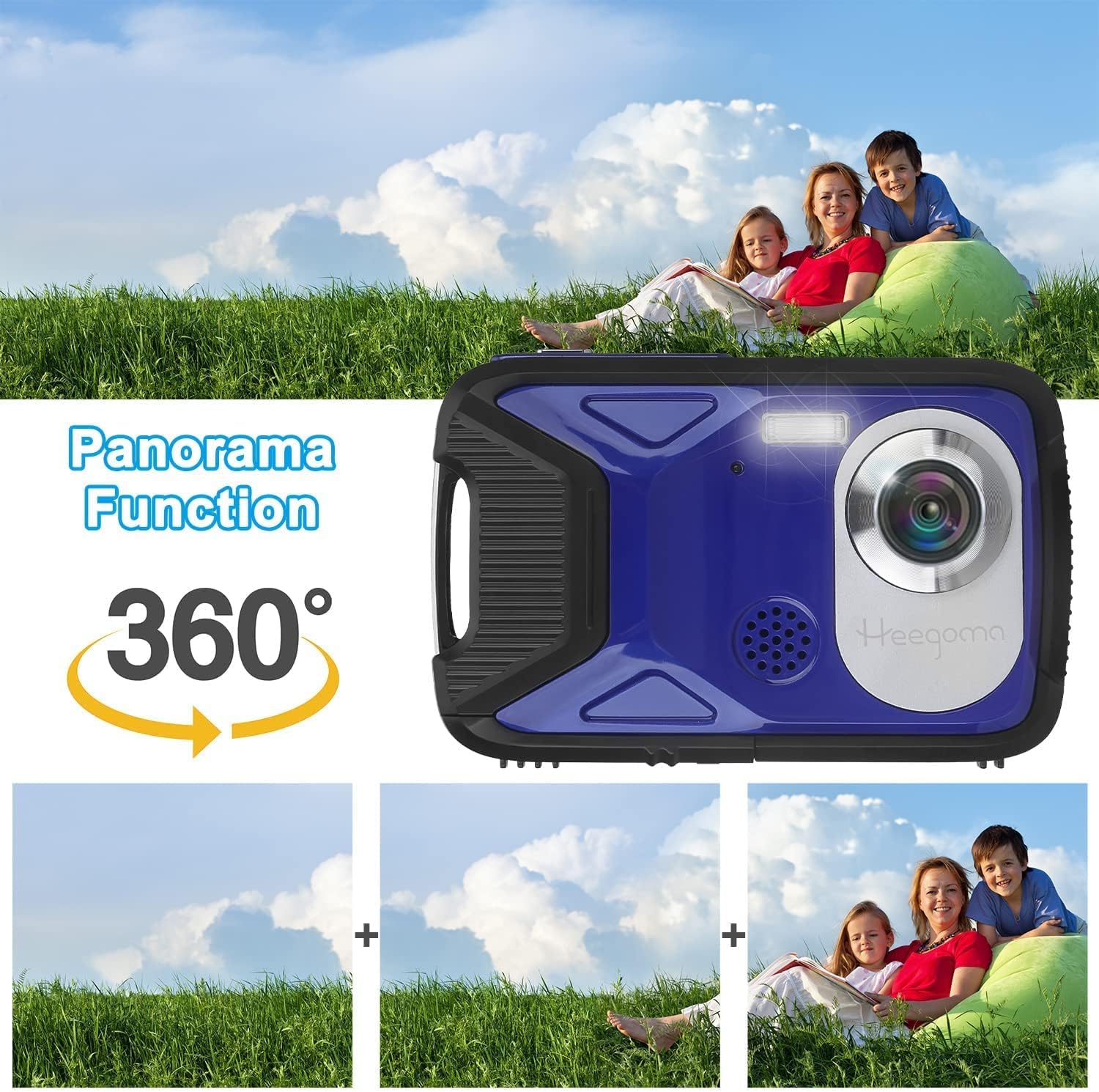 Waterproof Digital Camera 1080P 21MP HD Underwater Kids Camera with 2.8 LCD Screen 8X Digital Zoom Rechargeable Point and Shoot Camera Compact Portable Digital Camera for Kids Students,Teens