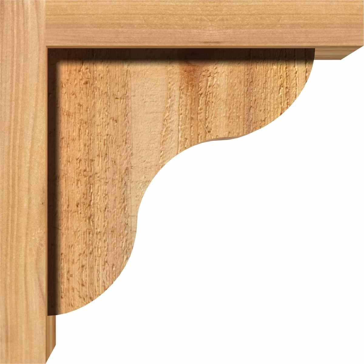 Ekena Millwork COR08X10X26CAR01RWR 8x22W x 10x22D x 26x22H Carmel Rough Sawn Corbel w/Backplate, Western Red Cedar
