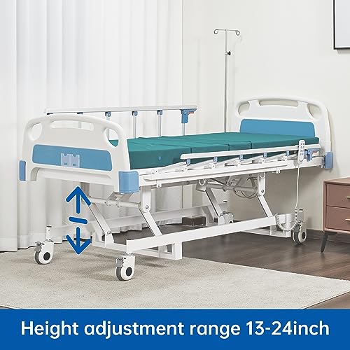 Premium 3 Function Electric Hospital ICU Bed with Mattress & IV Pole.