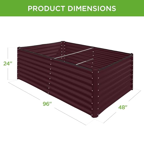 Best Choice Products 8x4x2ft Outdoor Metal Raised Garden Bed, Deep Root Planter Box for Vegetables, Flowers, Herbs, and Succulents w/ 478 Gallon Capacity - Gray