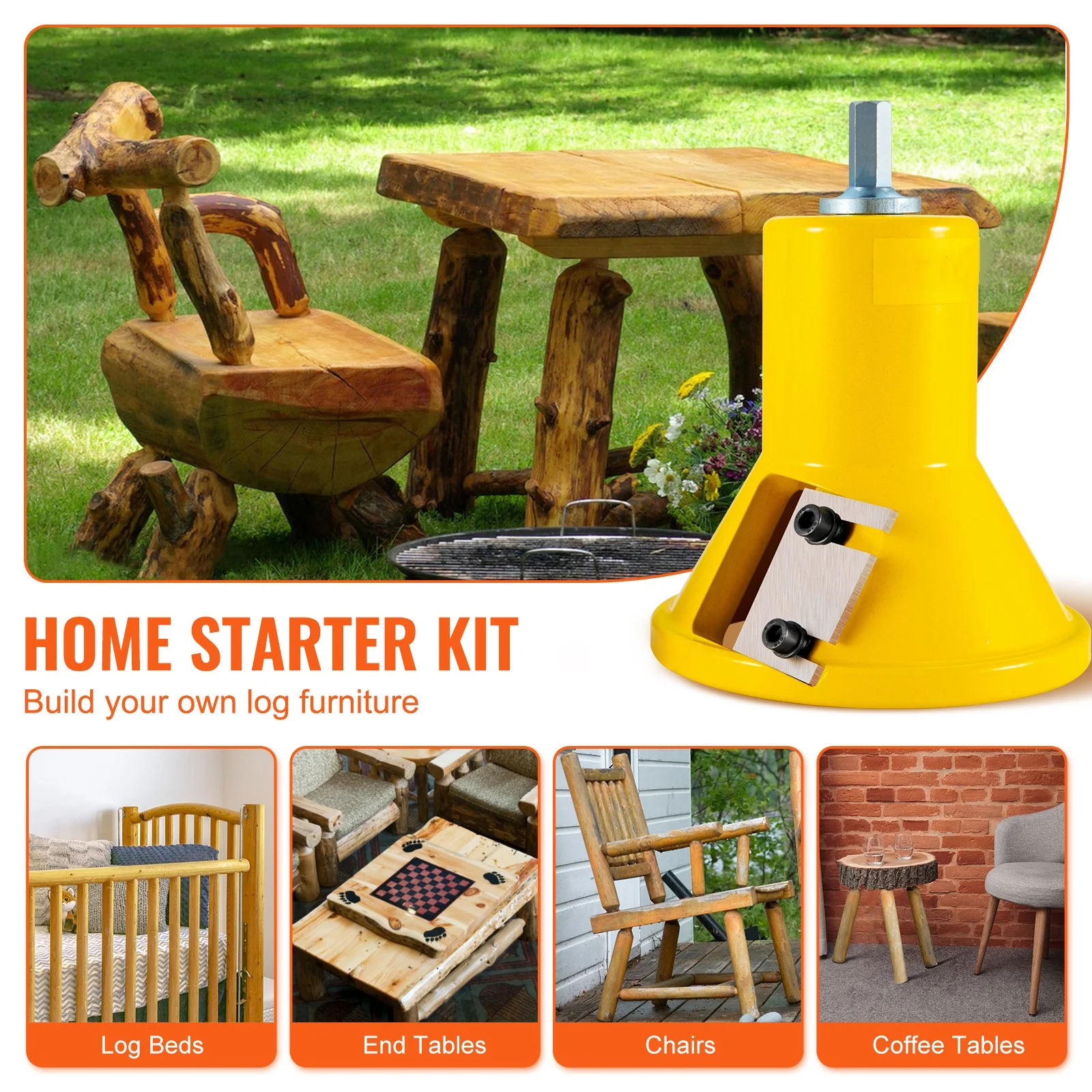 BENTISM Tenon Cutter Log Furniture Kit 1" & 1.5"& 2" w/ Straight Blade Home DIY