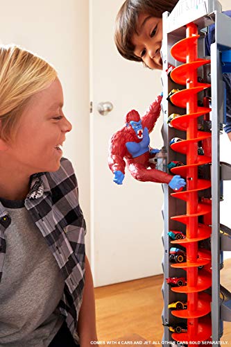 Hot Wheels Toy Car Track Set & 4 1:64 Scale Cars, Super Ultimate Garage, 3+ ft Tall with Motorized Gorilla & Storage for 140 Cars (Amazon Exclusive)