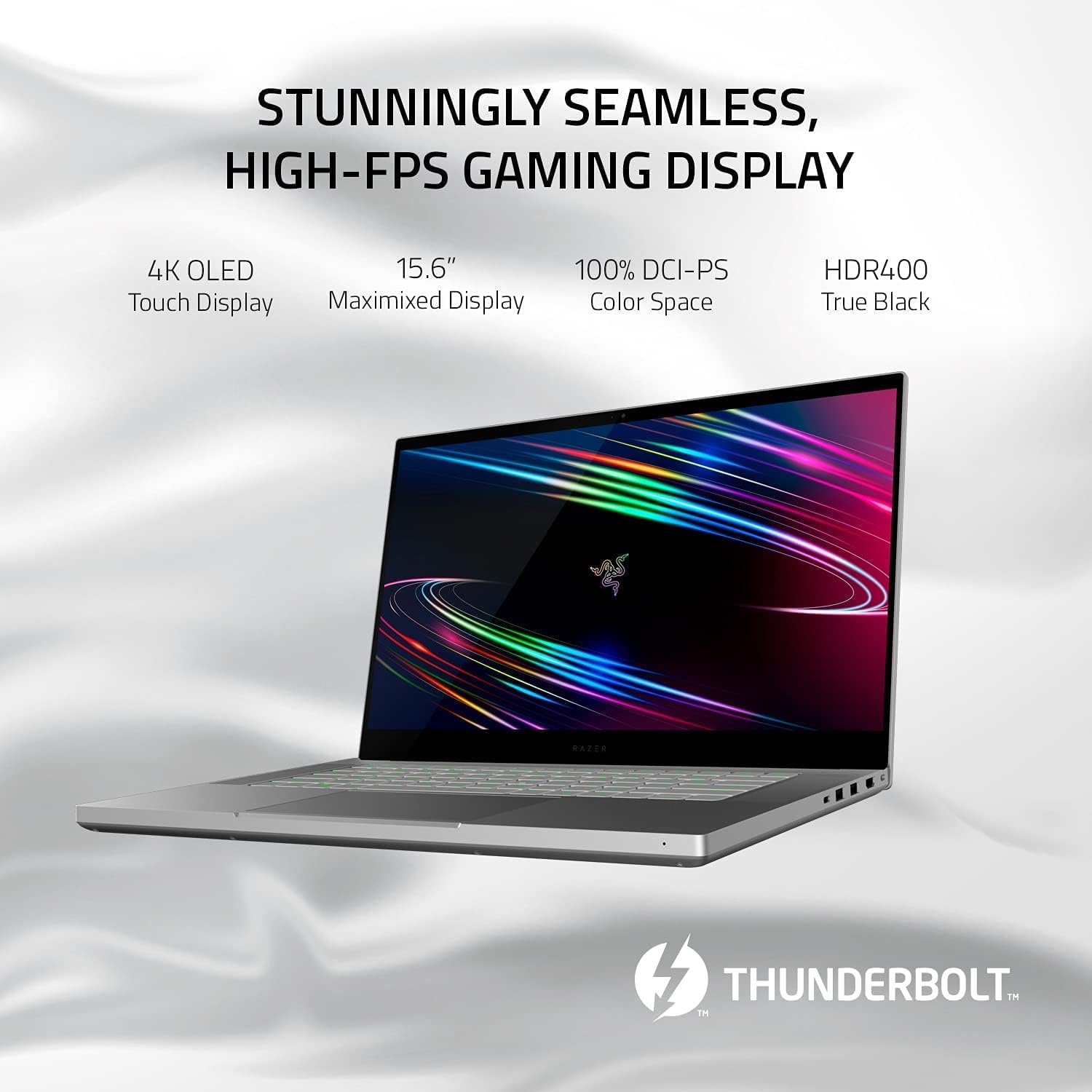 Razer Blade 15 Gaming Laptop, 15.6” 4K OLED Display, Intel i7-10750H 5.0GHz, NVIDIA GeForce RTX 2070 Max-Q 8GB GDDR6, Wi-Fi 6, Thunderbolt 3, Backlit KB, Dolby Audio, Win 10, w/Accessories