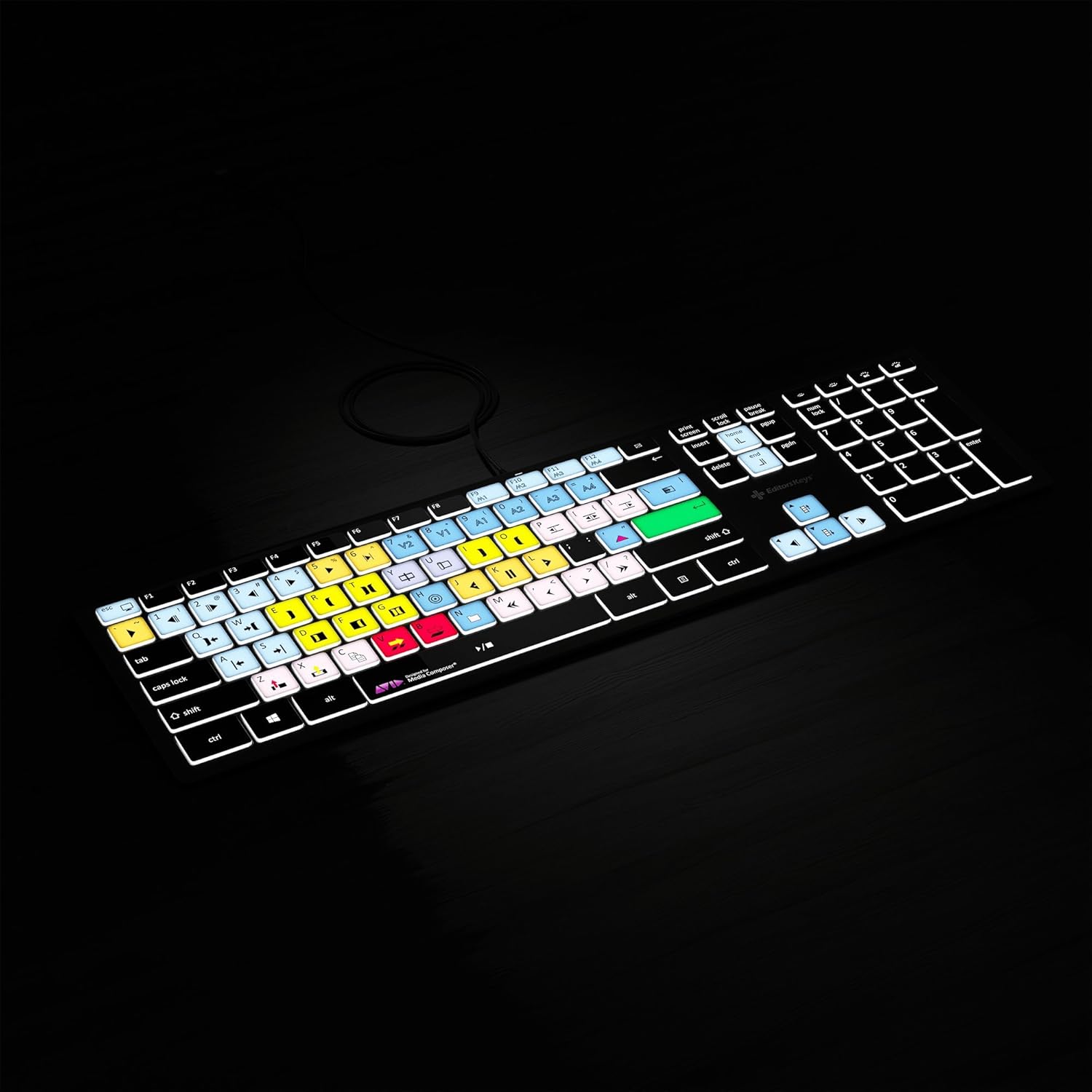 Avid Media Composer Keyboard | Backlit Keyboard for Windows PC | Editors Keys