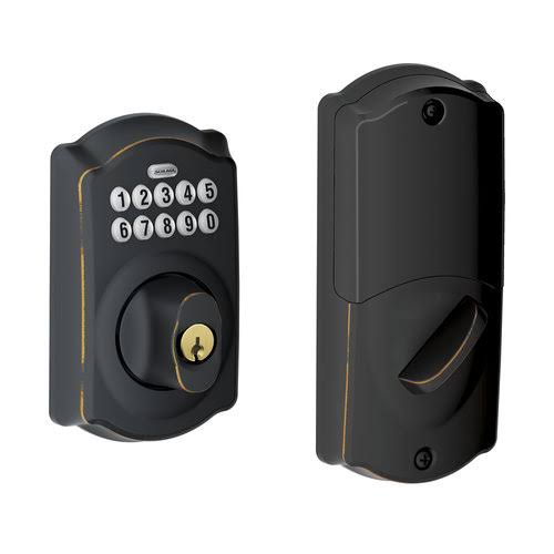 Schlage Camelot Keypad Electronic Deadbolt Nexia Satin Nickel