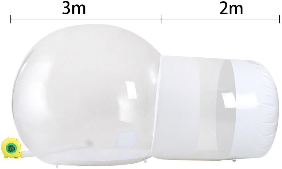 3M Inflatable Bubble House Outdoor PVC Inflatable Tent D-Ring Tent Outdoor Camping Camping Blowing Diameter, for Indoor/Outdoor Family Backyard Camping, Holiday Party, Transparent