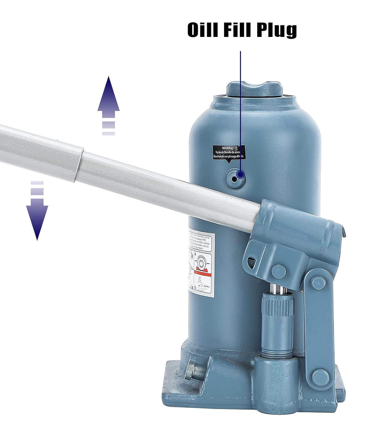 BAOSHISHAN 12 Ton High Lift Bottle Jack 9.25" to 23.23" Lifting Range Heavy Duty Double Ram Hydraulic Truck Jack