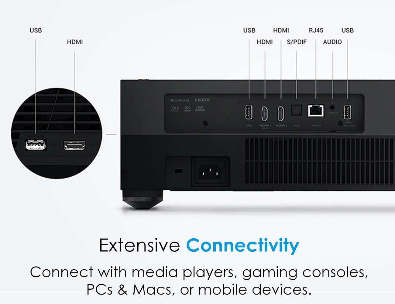 Optoma CinemaX P1 4K UHD Laser TV Home Theater Projector | Bright 3000 Lumens | Ultra Short Throw | Integrated NuForce Soundbar | Stream Netflix and Prime Video | Works with Alexa and Google Assistant