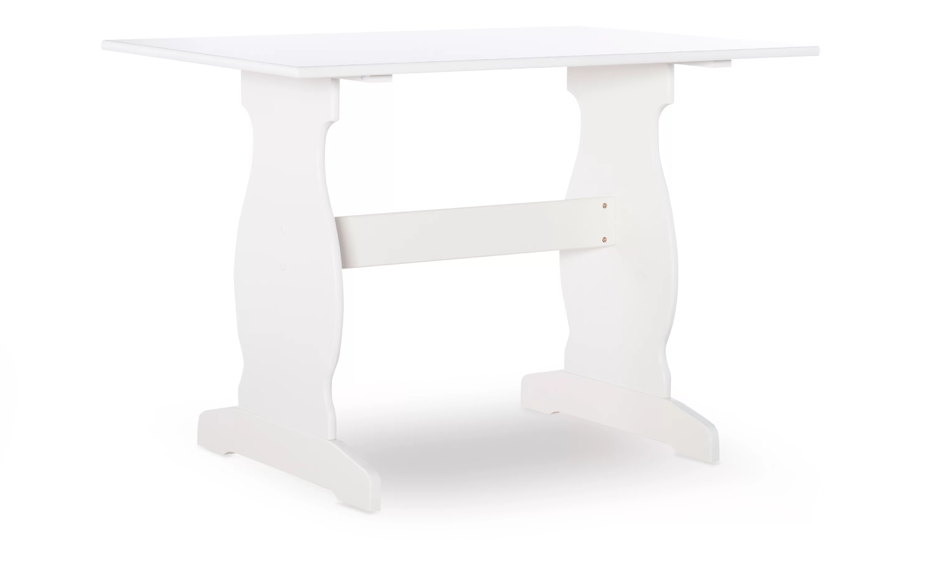 Linon Weston Corner Dining Breakfast Nook with Table and Bench, Seats 5-6, White Finish with Coffee Patterned Fabric