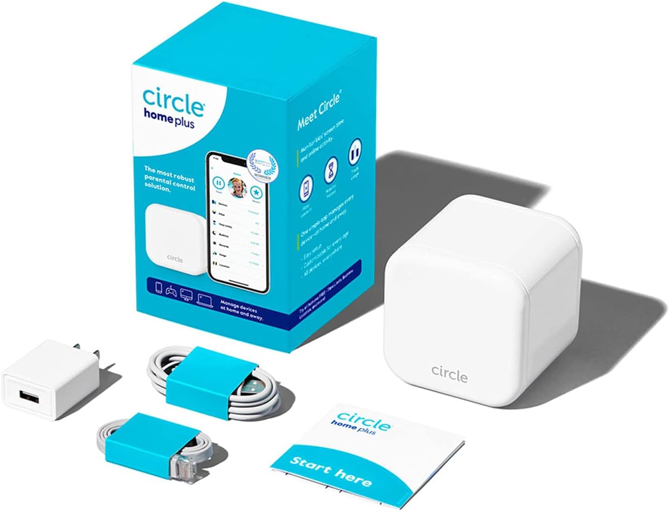 Circle Parental Controls 3 Month Subscription - Internet & Mobile Devices - Works on WiFi, Android & iOS Devices - Control Apps, Set Screen Time Limits, Block & Filter Content Pack of 2